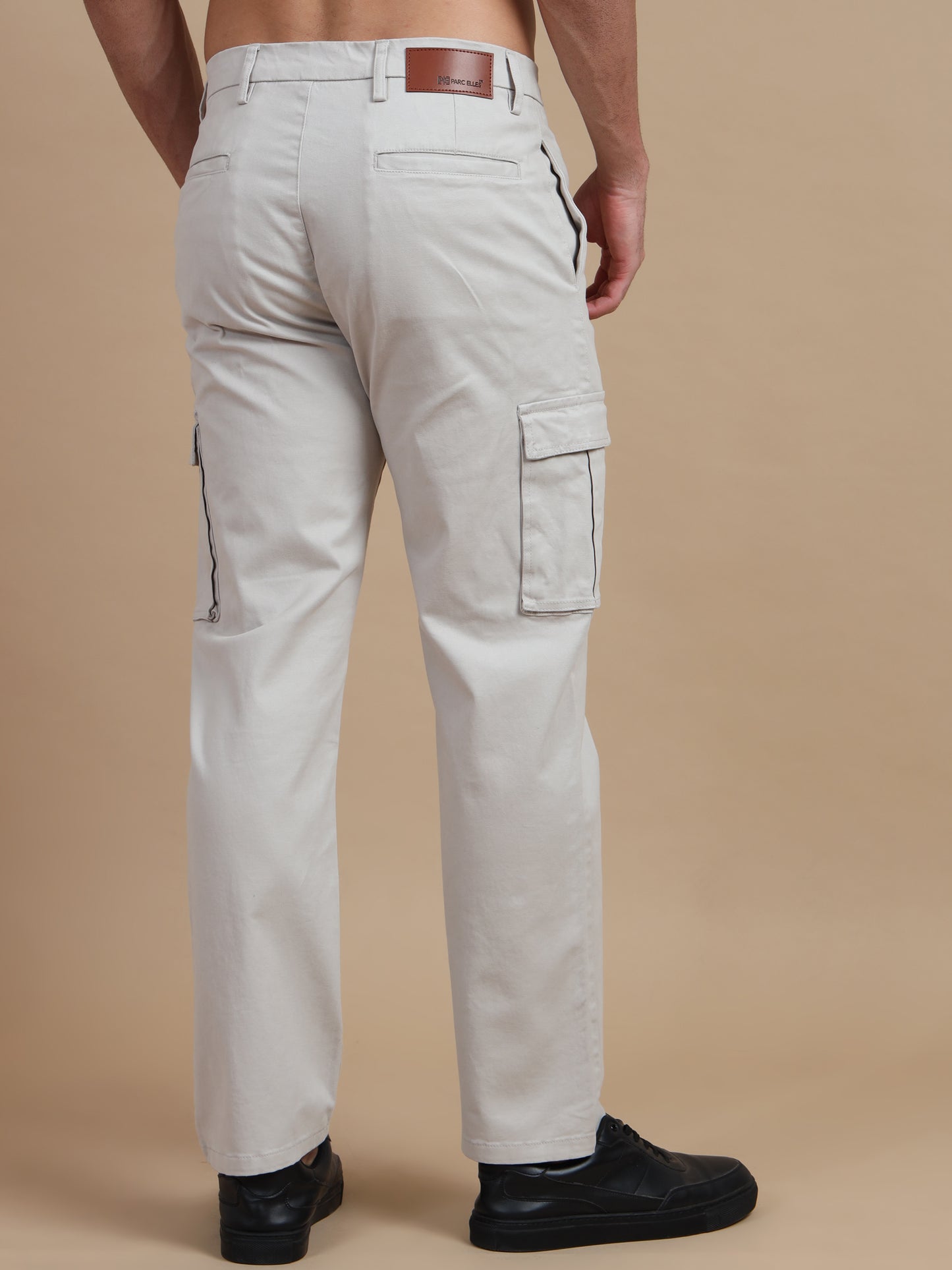 Cream Cargo Pants for Men