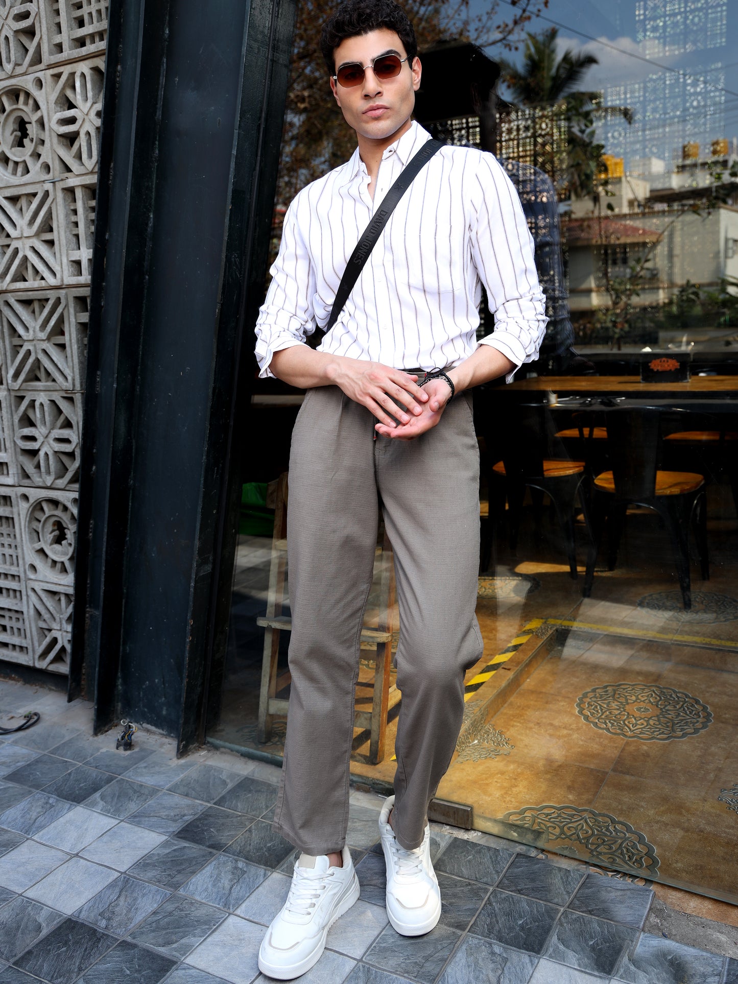 Dark Grey Elite Men's Pleated Trousers