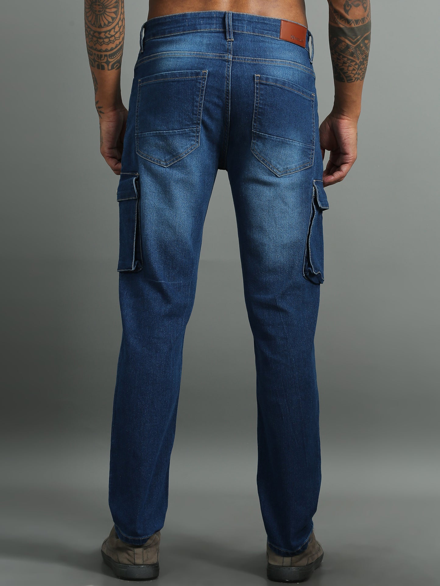 Shadow Light blue cargo jeans for men