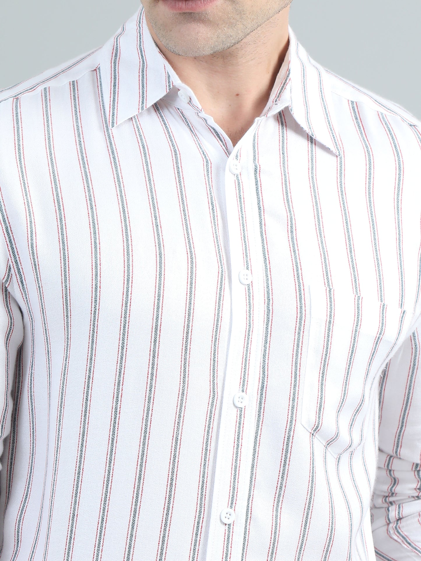 White Stripe Shirt For Men