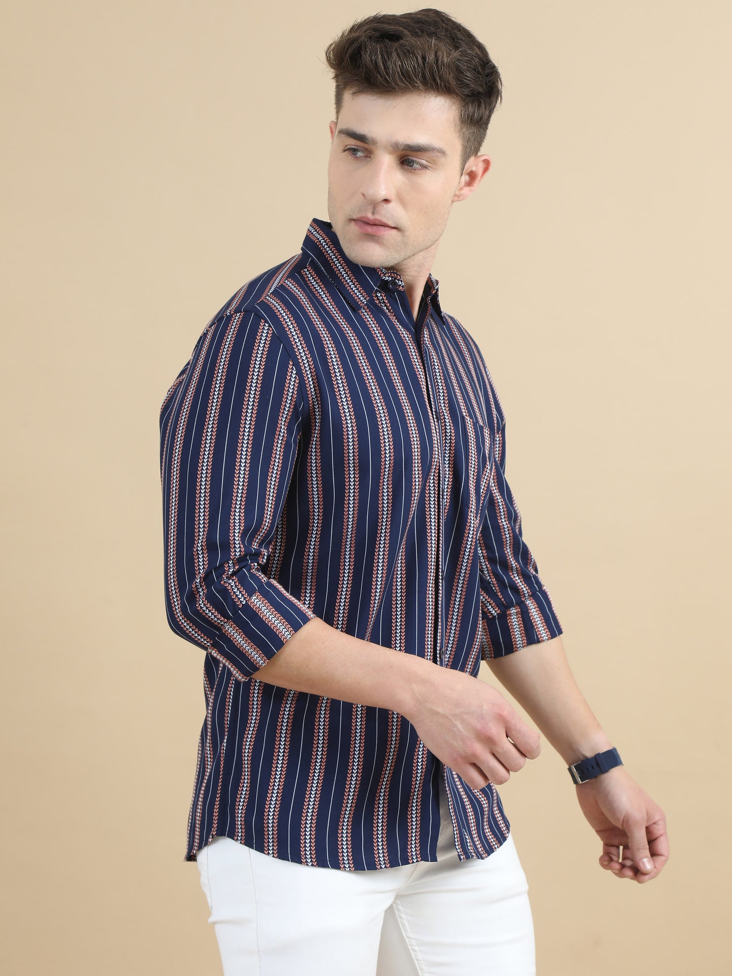 Navy Stripe Shirt For Men