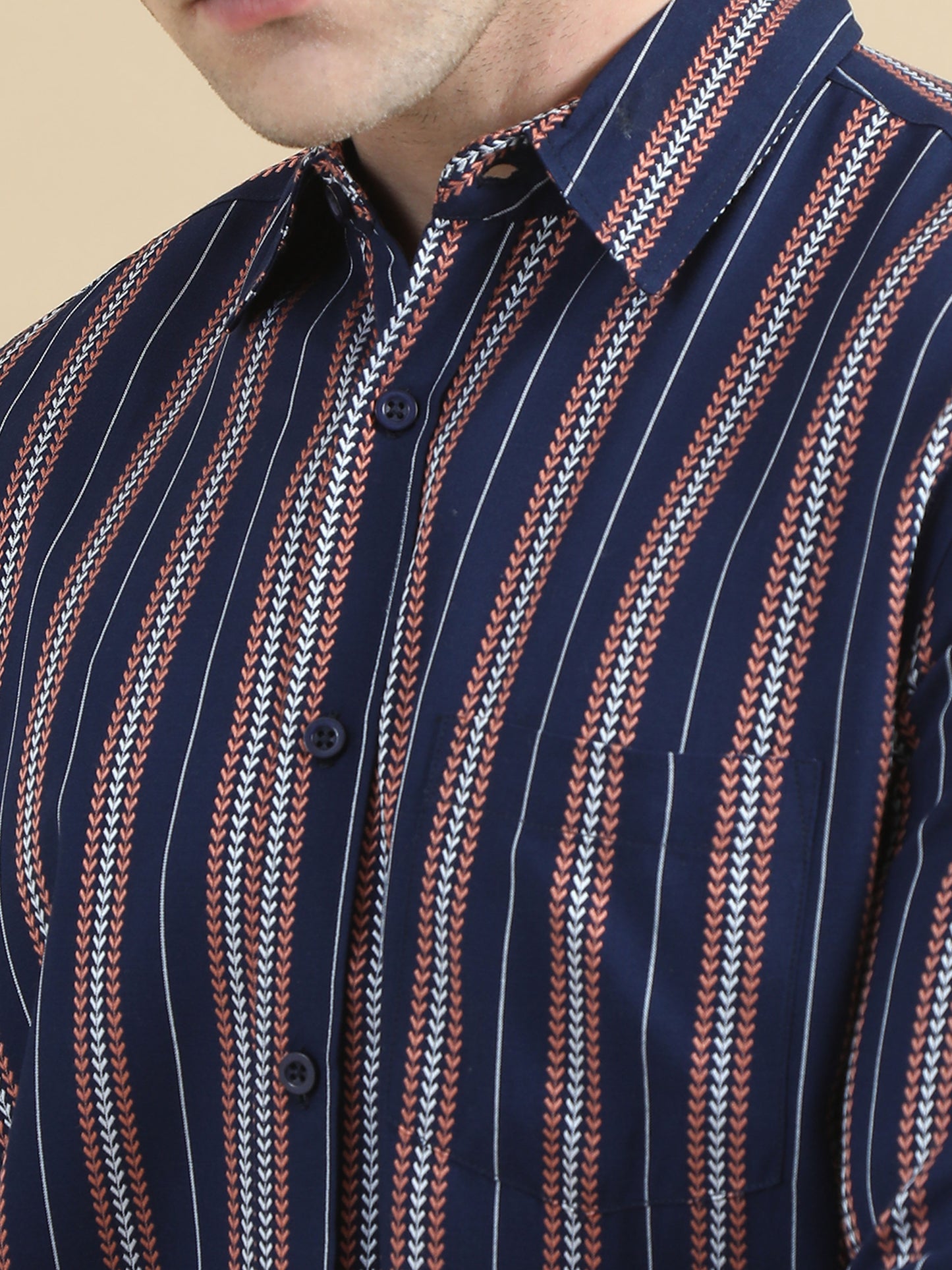 Navy Stripe Shirt For Men