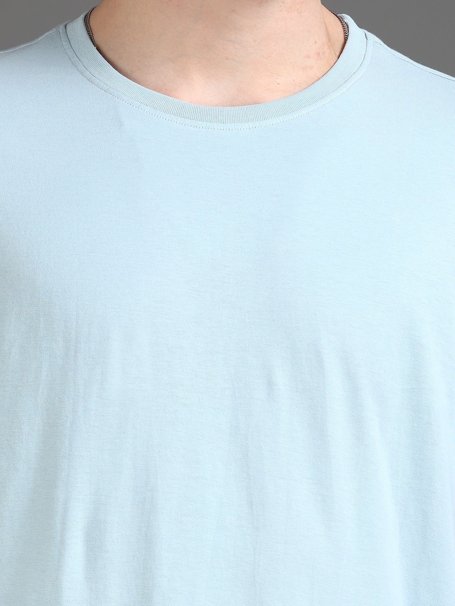 Crew Neck Sky Blue T-Shirt Men