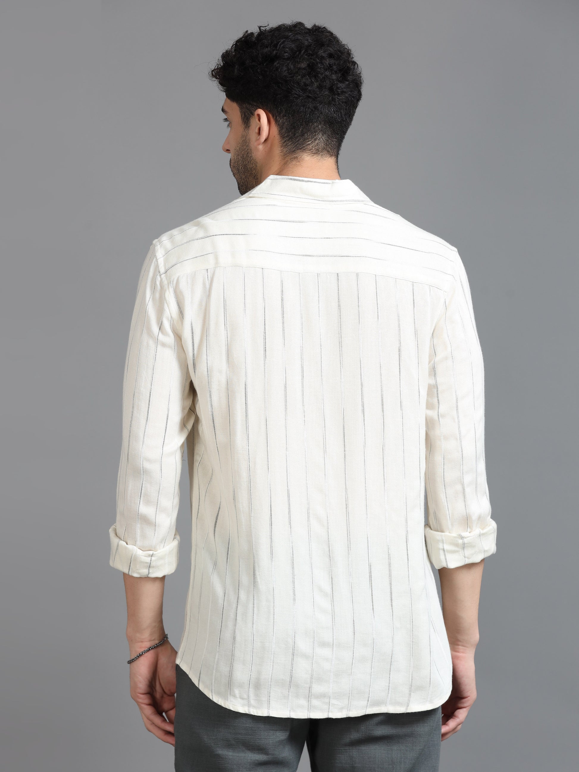 Lime Yellow Stripe Shirt For Men