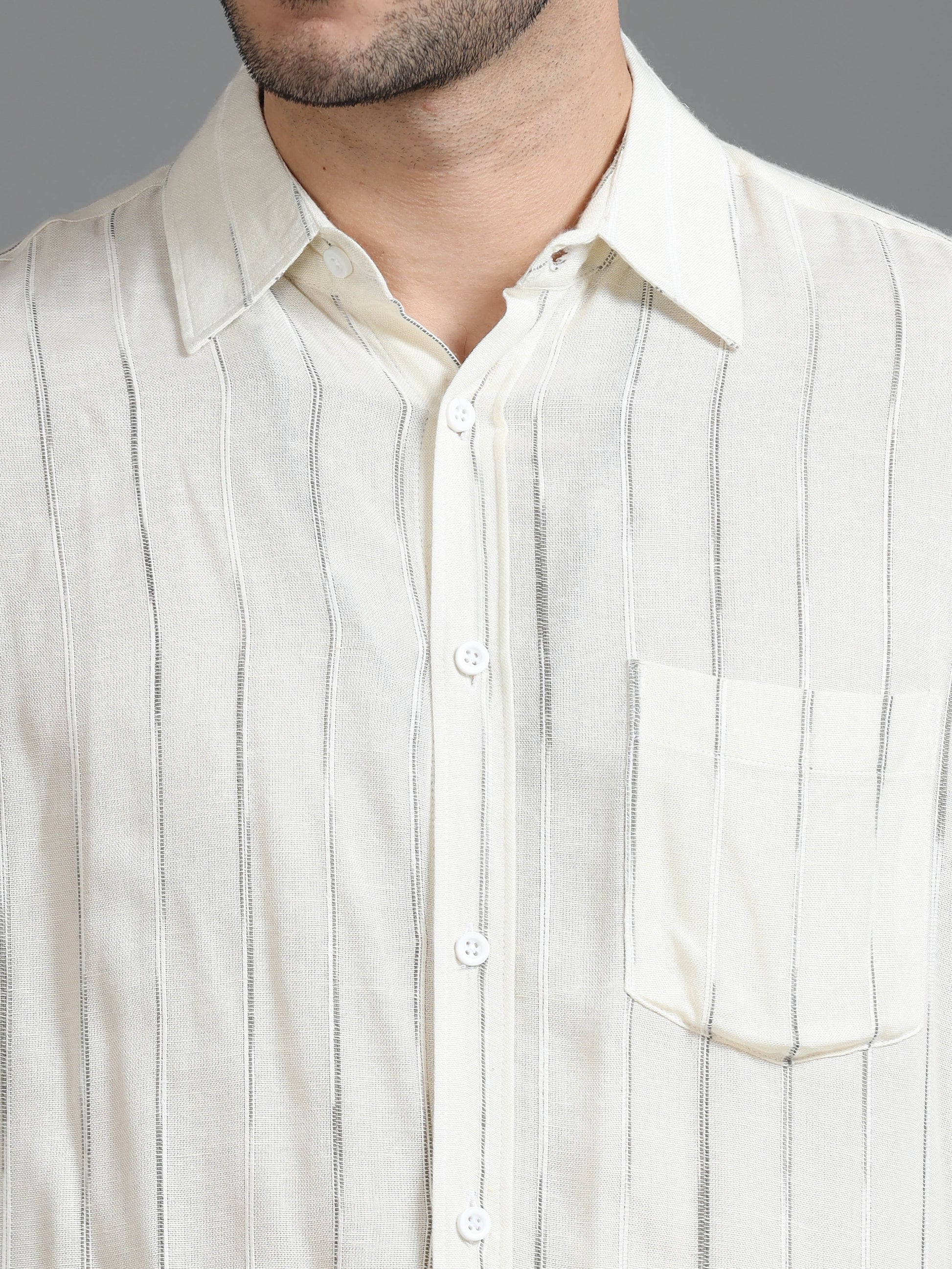 Lime Yellow Stripe Shirt For Men