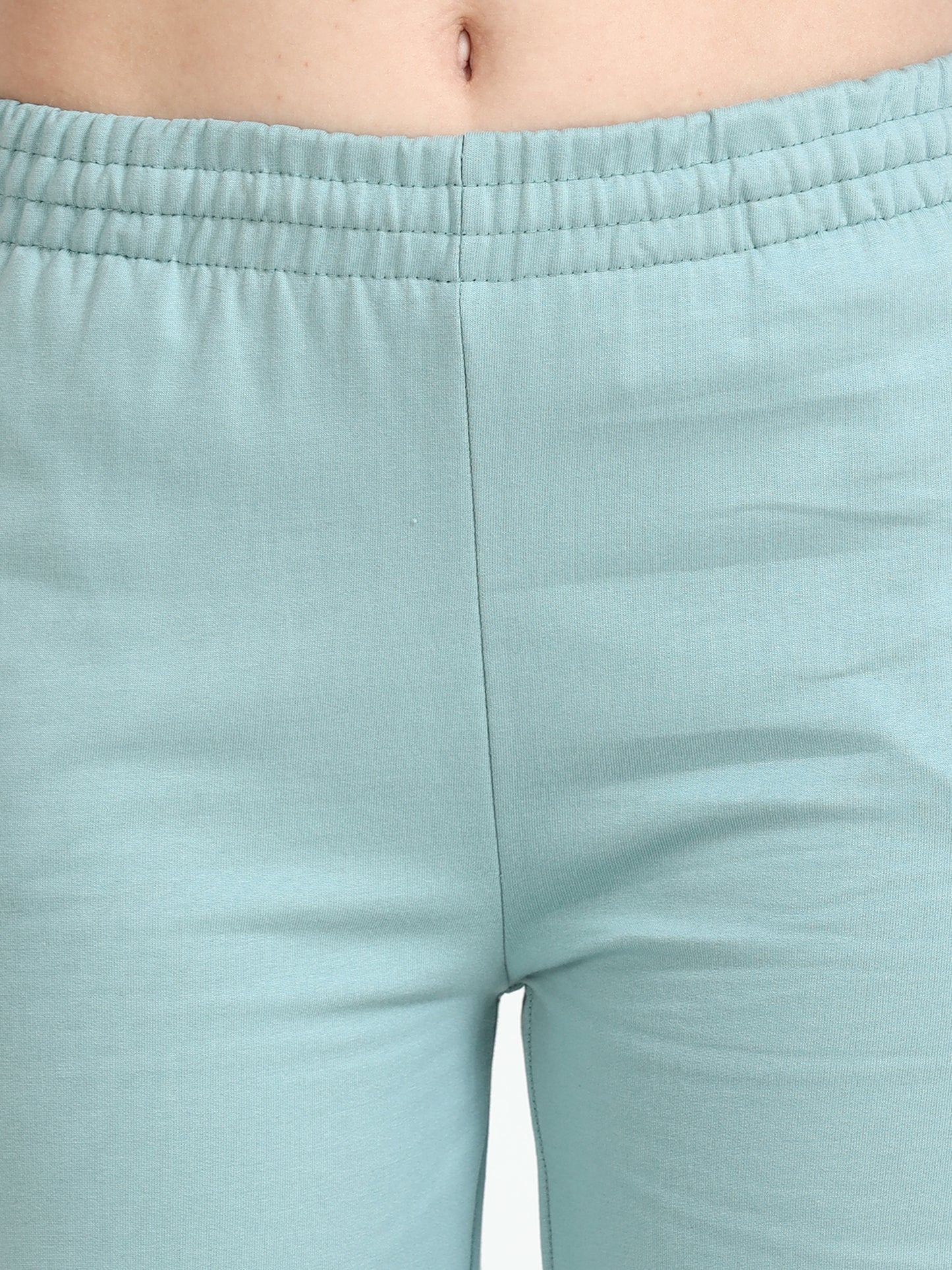 Women High Waist Flared Sky Blue Pant
