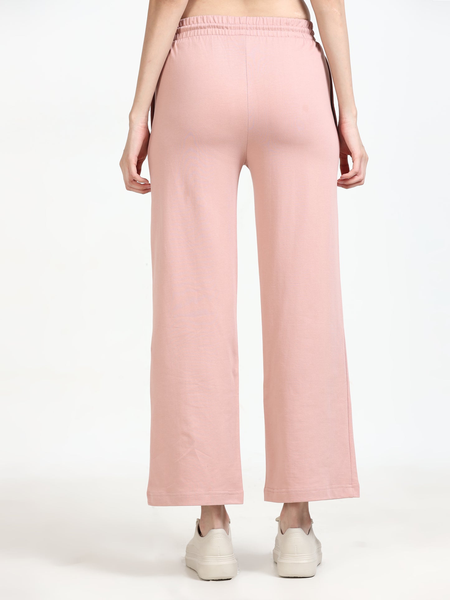 Women High Waist Pink Bell Bottoms