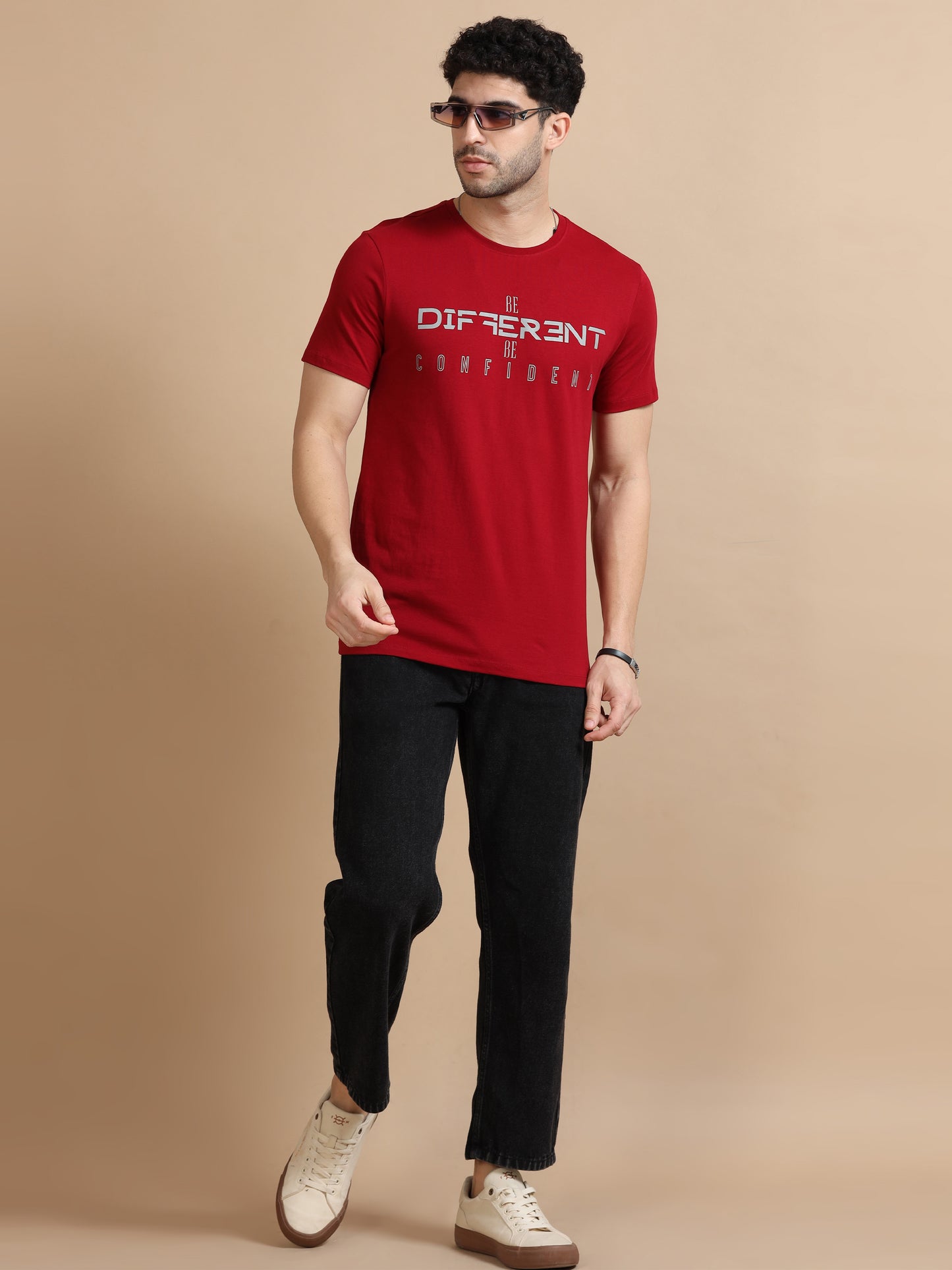 Different Red Printed T Shirt for Men