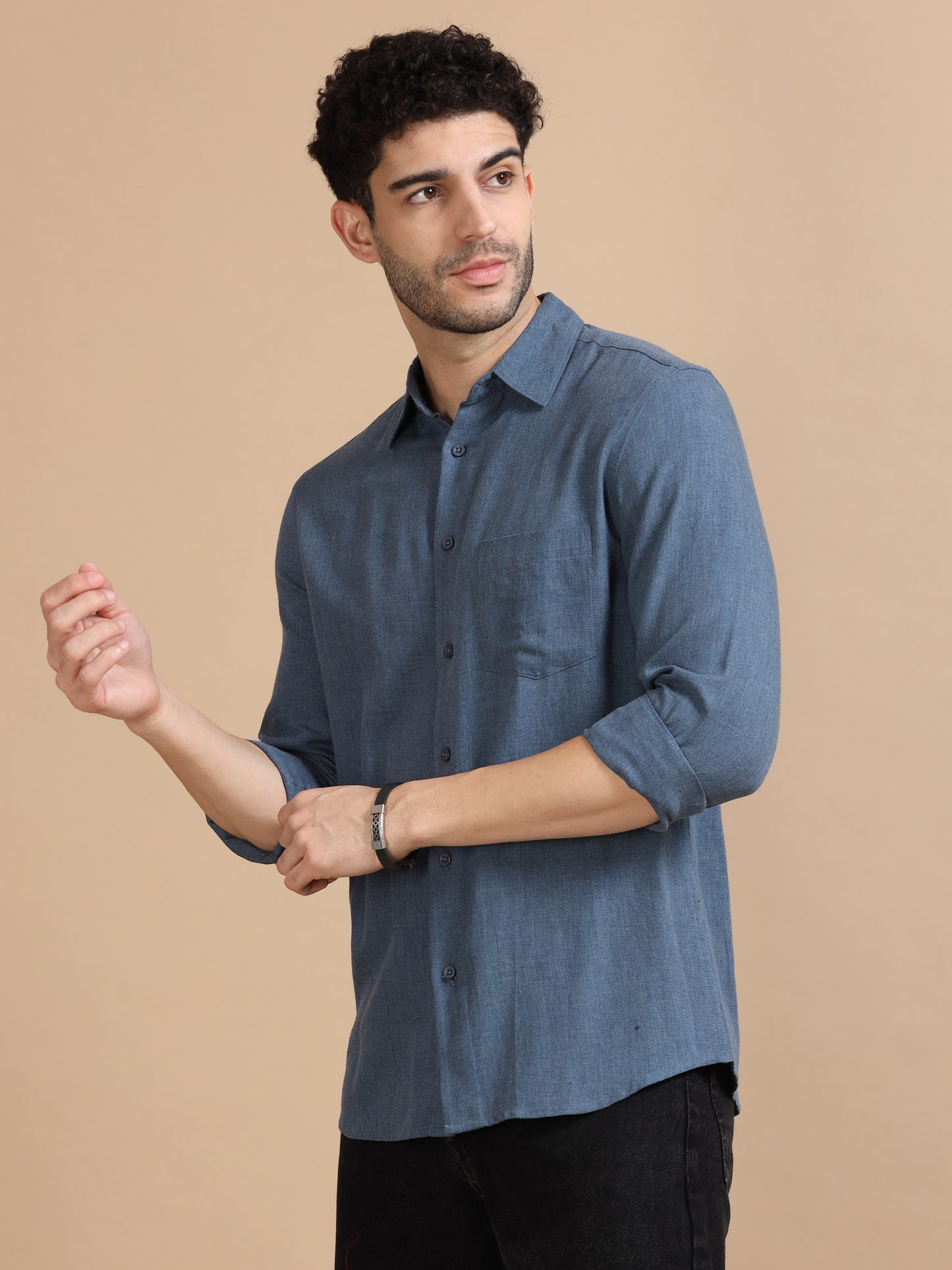 Solid Blue Shirt For Men