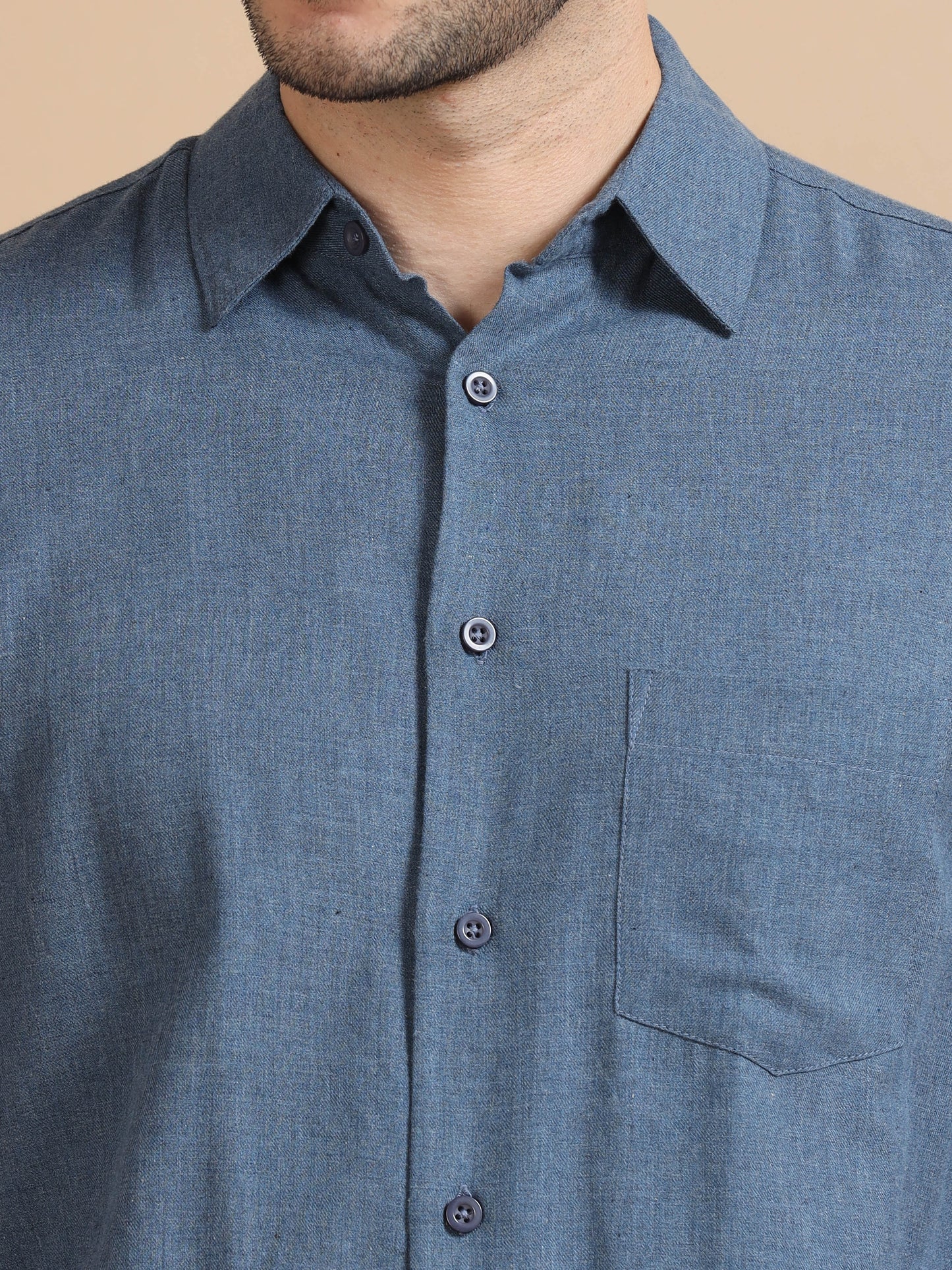Solid Blue Shirt For Men