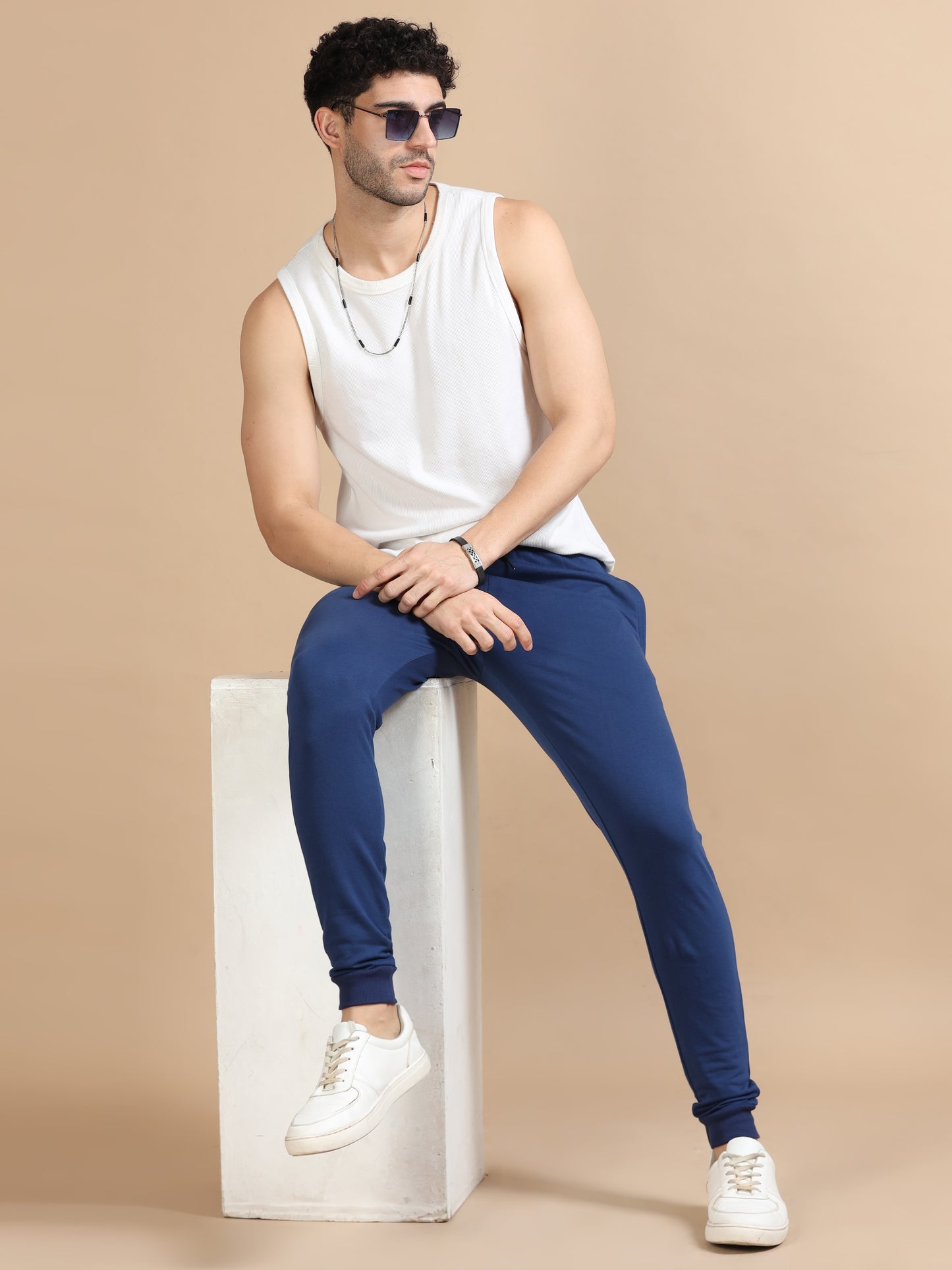 Mens Navy Blue Joggers Pant