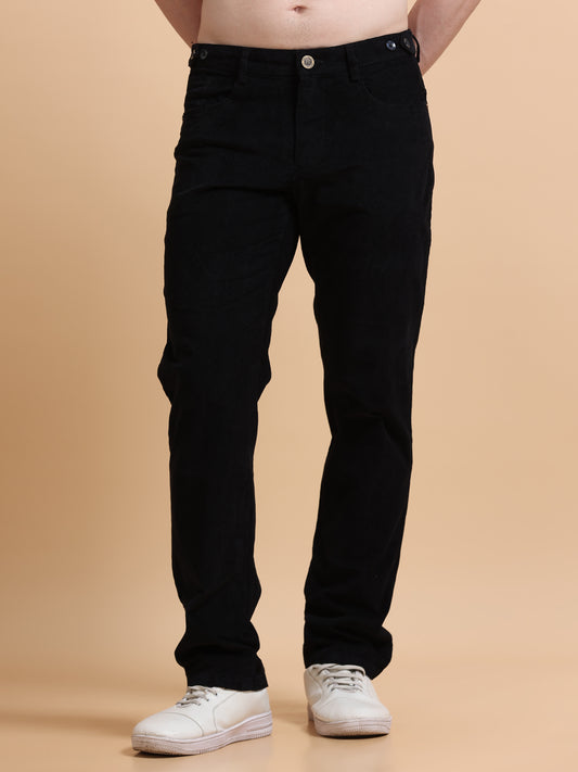 Men Corduroy Trousers-Black