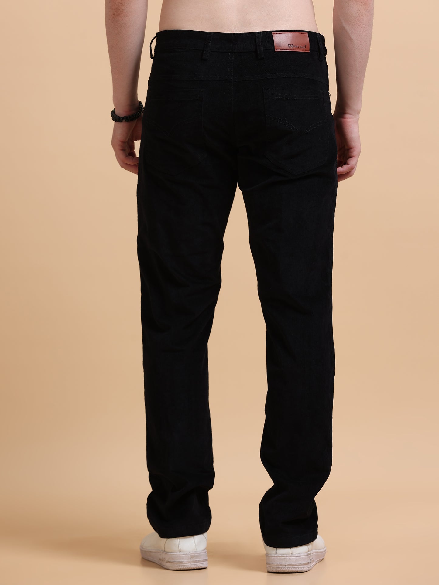 Men Corduroy Trousers-Black
