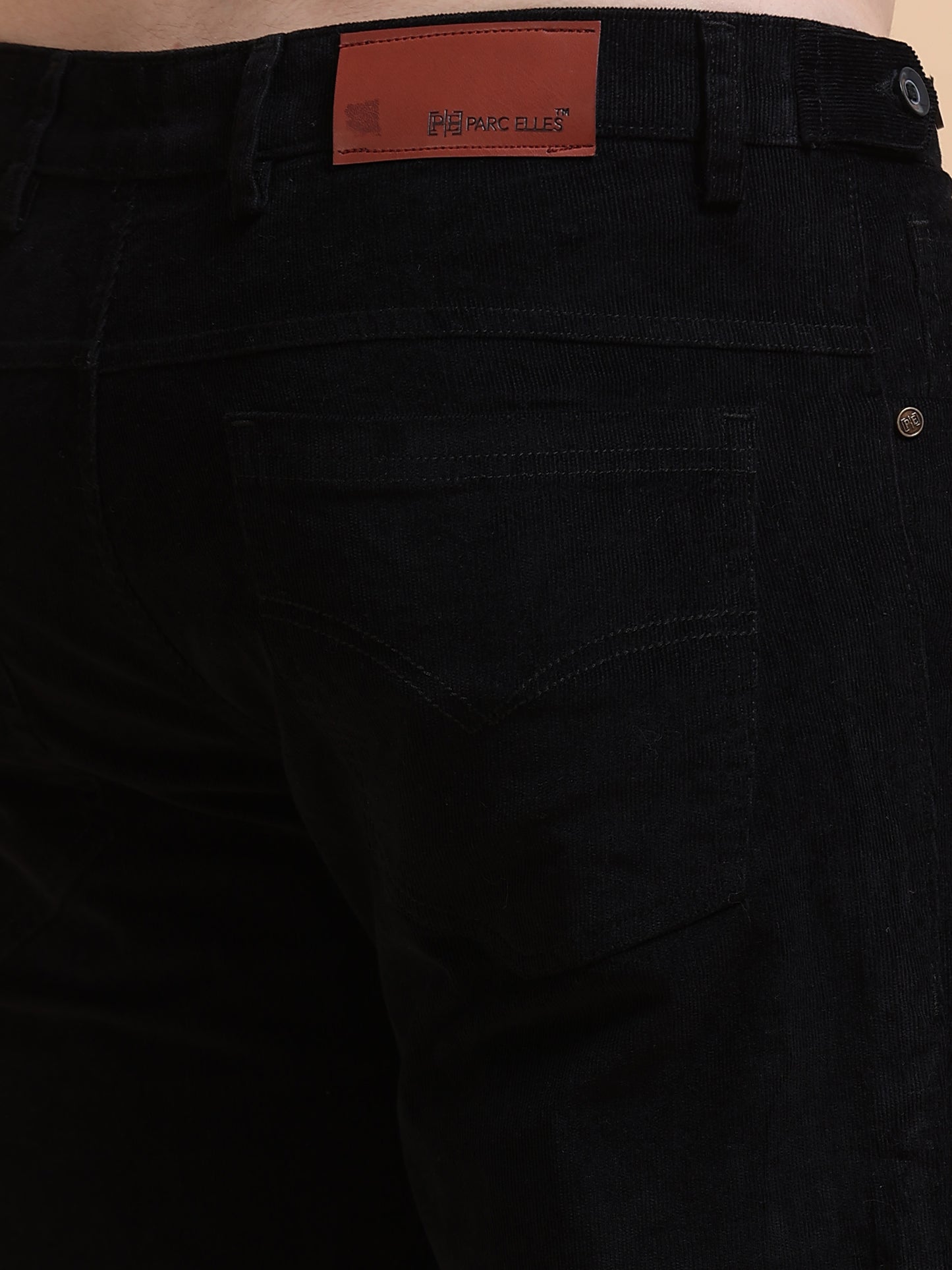 Men Corduroy Trousers-Black