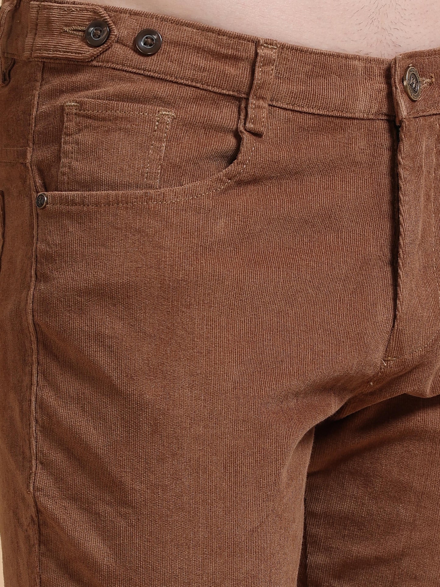 Men Corduroy Trousers-Khaki