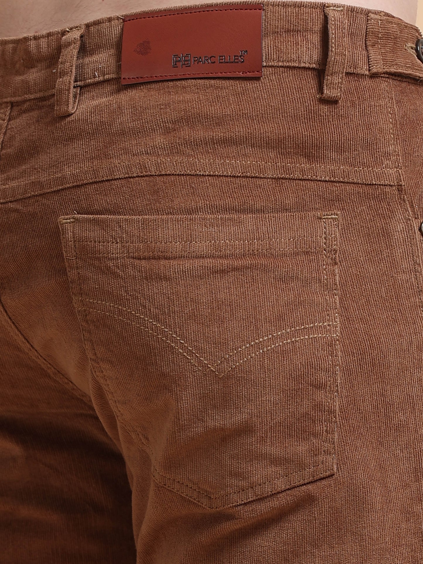 Men Corduroy Trousers-Khaki