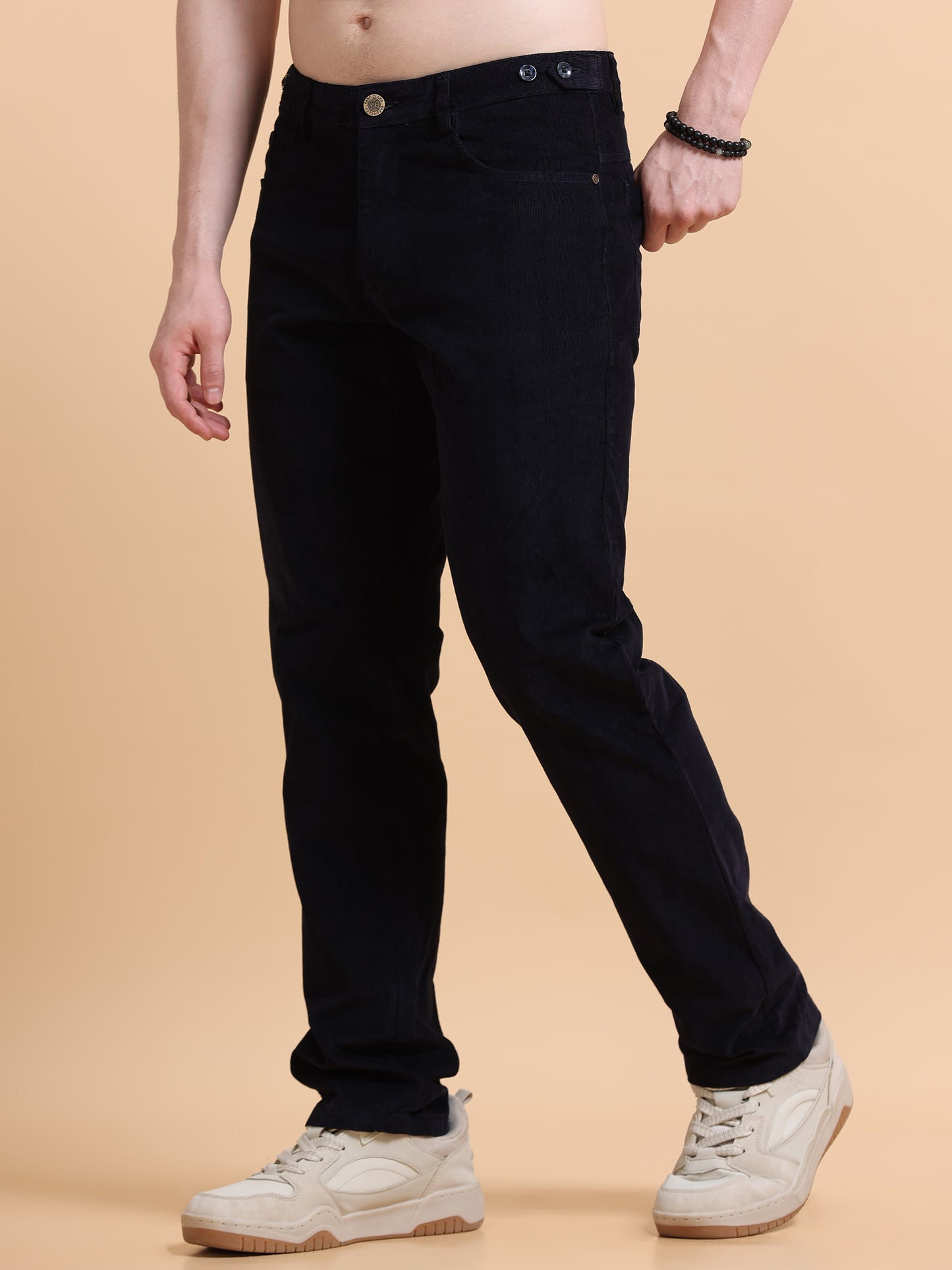 Men Corduroy Trousers-Navy