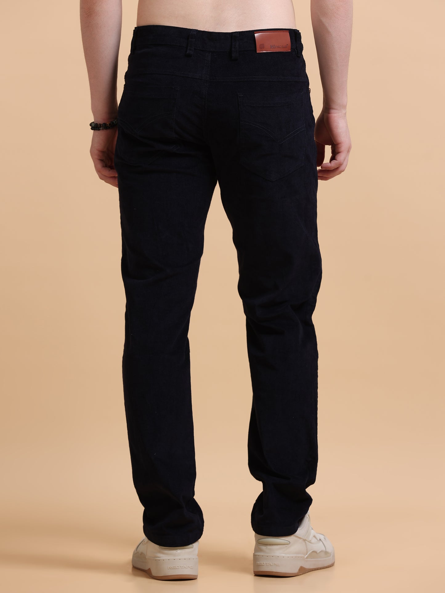 Men Corduroy Trousers-Navy