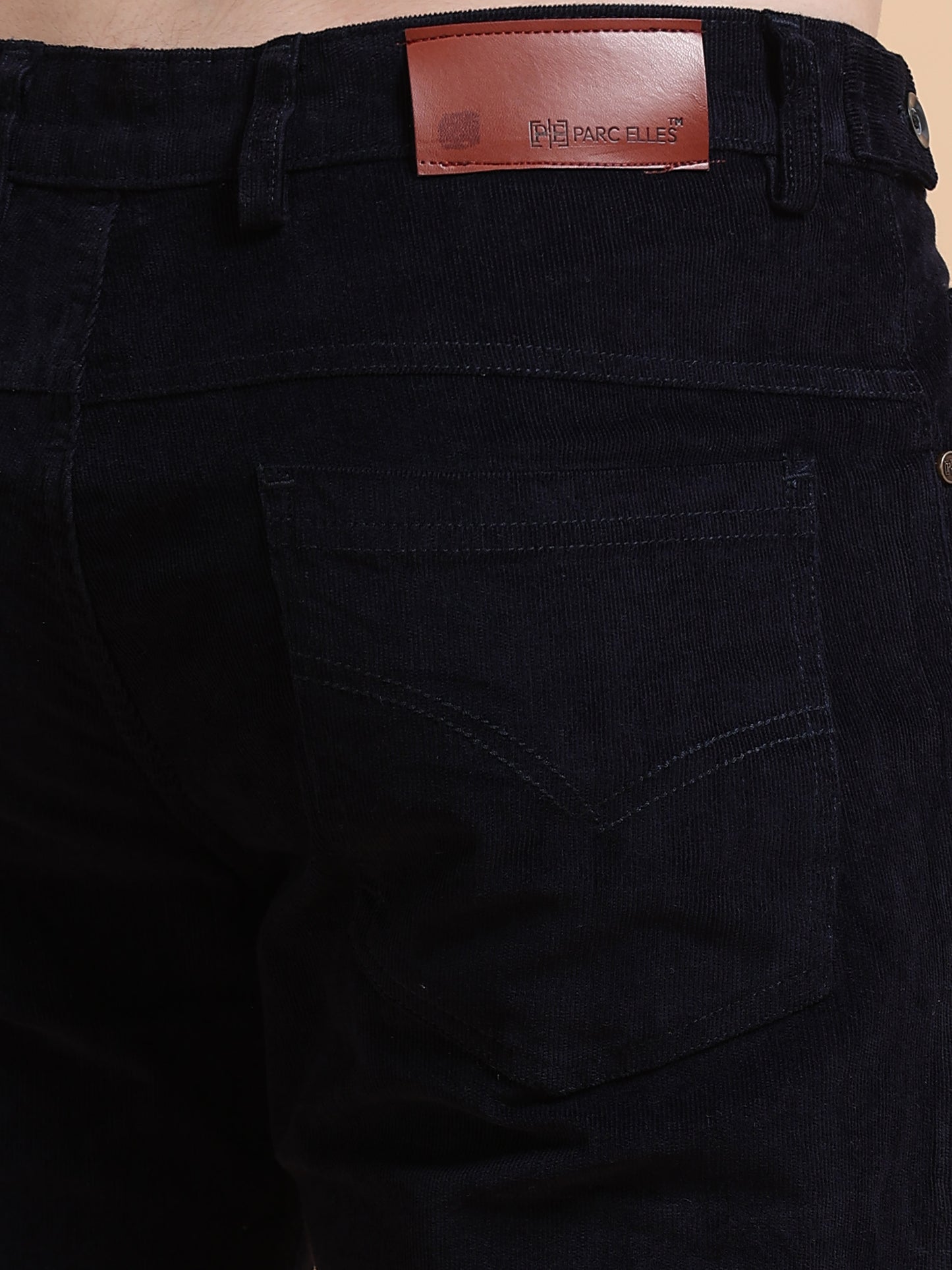 Men Corduroy Trousers-Navy