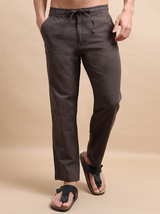 Wenge Linen Cotton Pants For Men
