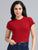 Women Crew Neck Crop Tee - Red